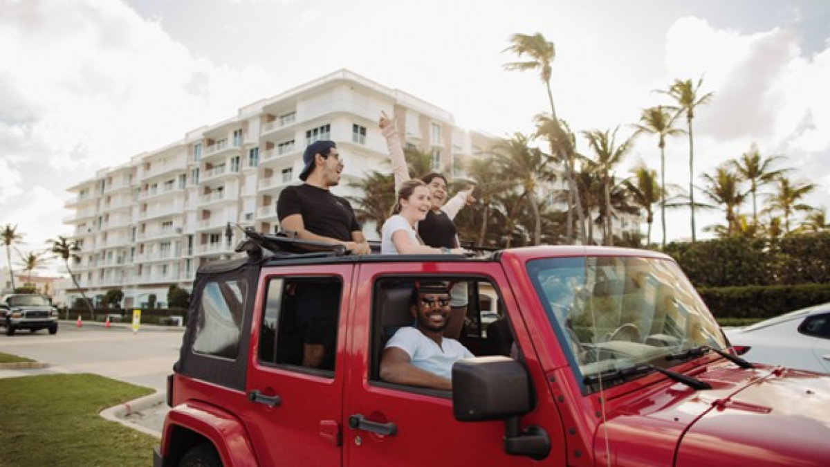 PBA students driving a car
