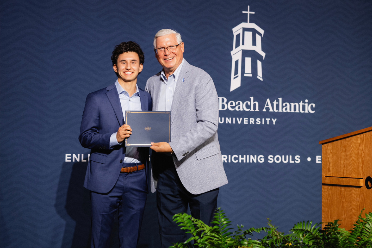 PBA Student being awarded