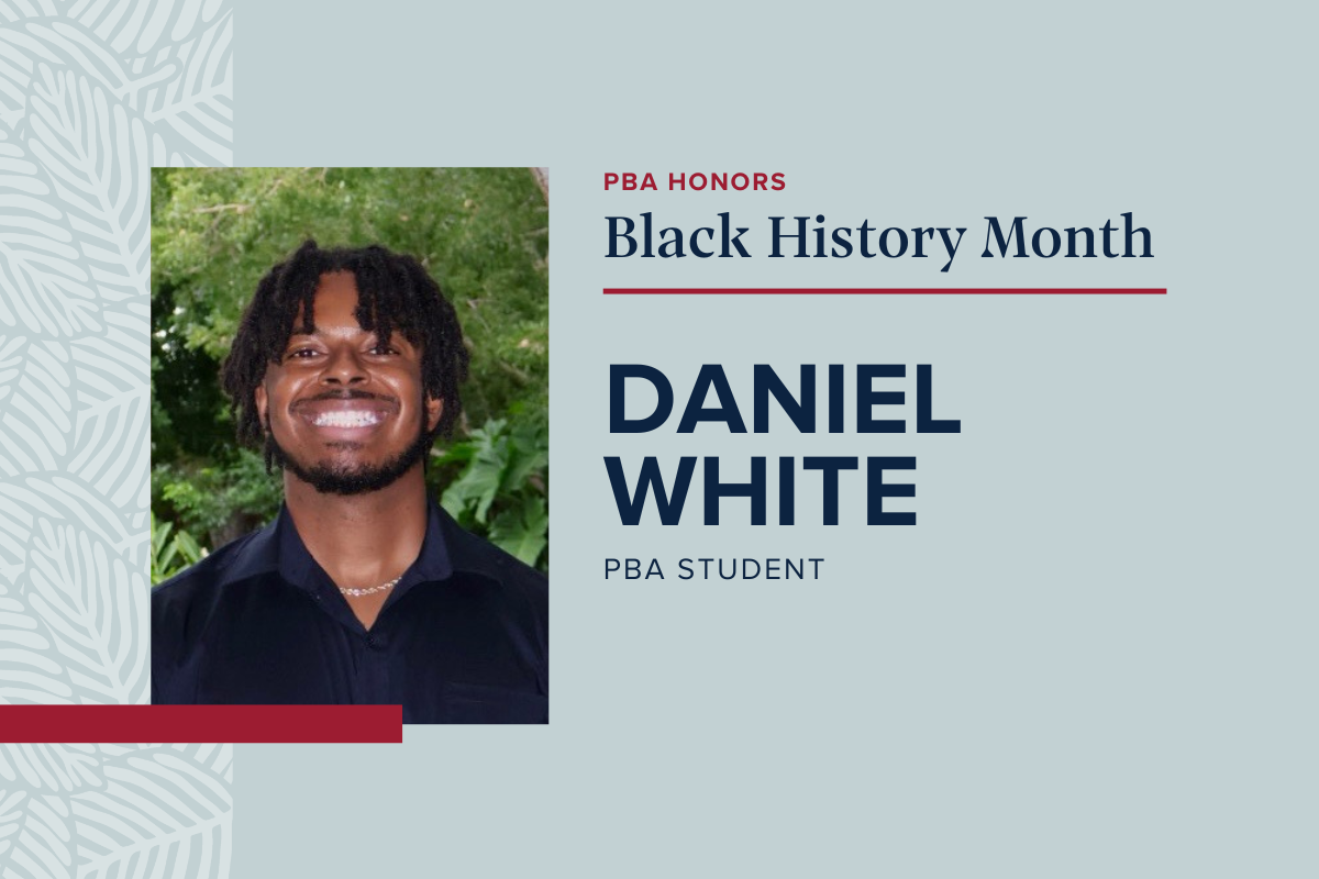 PBA highlights student Daniel White in celebration of Black History Month