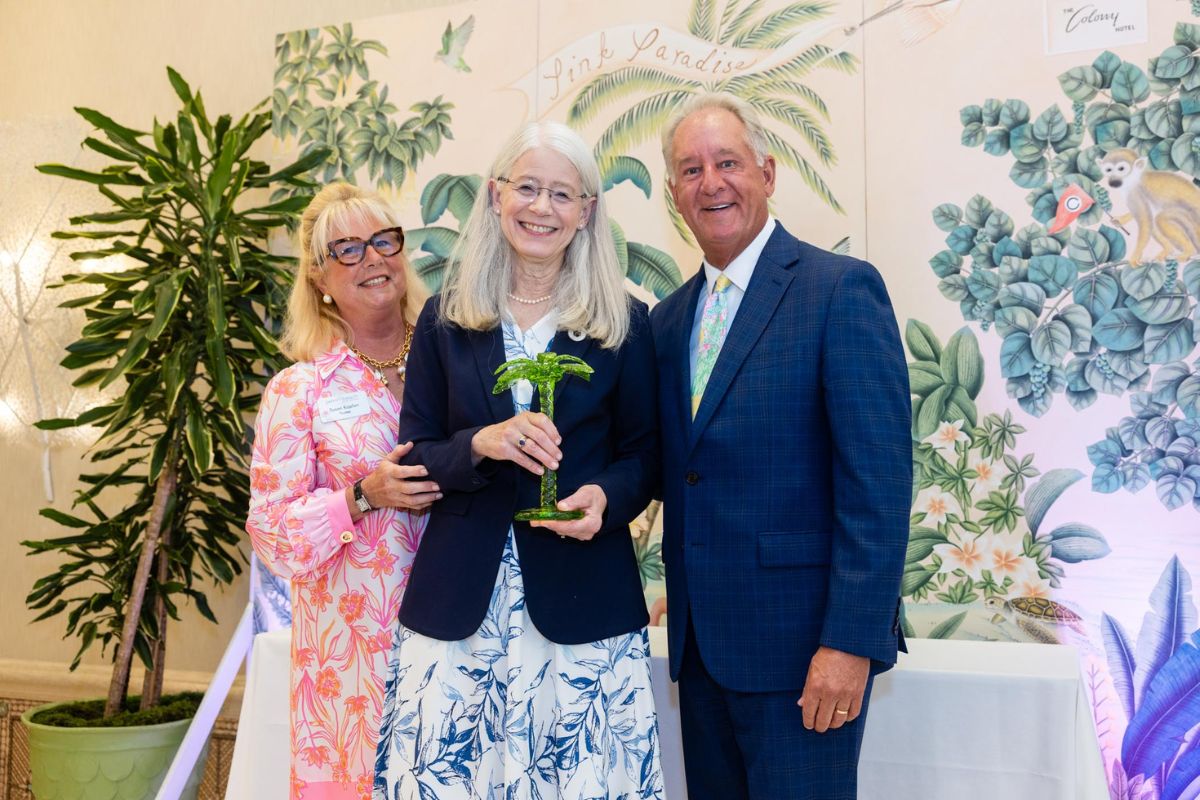 Palm Beach Atlantic University President Dr. Debra A. Schwinn (center) receives Woman of the Year award at Palm Beach Chamber of Commerce Award Luncheon. Photo credit: @capehartphotography