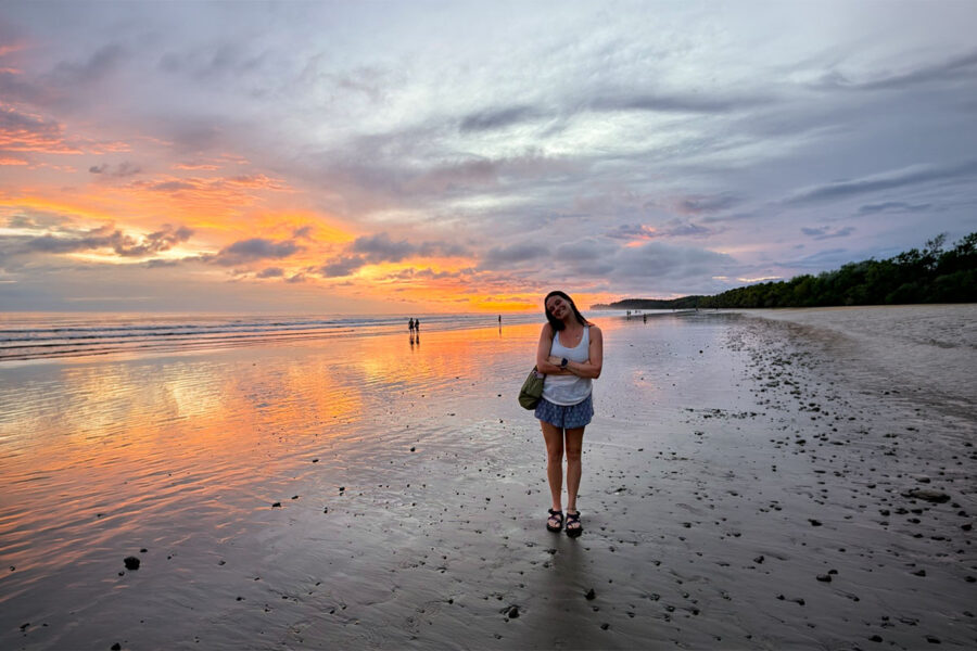 Palm Beach Atlantic University student Daniella Pacheco on a beach in Costa Rica, where she studied abroad.