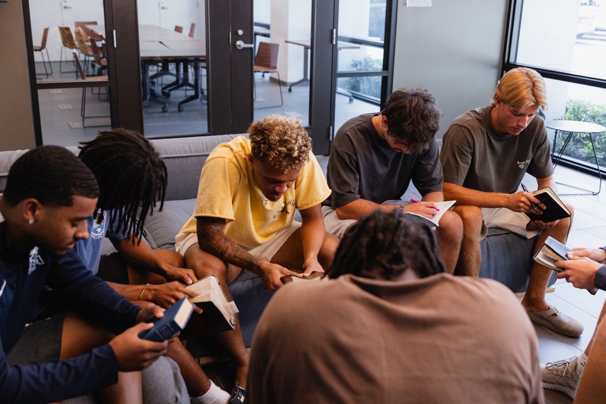 Students praying